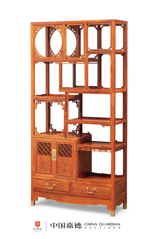 红桥红  家具严选  缅甸花梨（大果紫檀）  【200福庆有余博古架】 商品图1