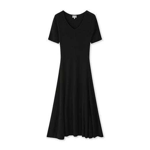 东黎 • 丝绒款女士针织A字扩摆纯色时尚连衣裙 3133 商品图3