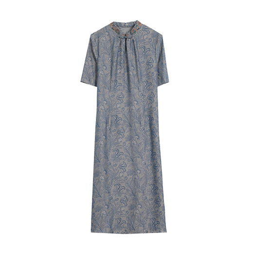 DD-洋气立领拼接民族风显瘦改良旗袍连衣裙 商品图4