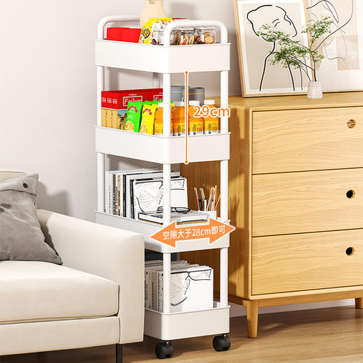 【小推车置物架】落地多层移动带轮小推车 简易儿童书桌阅读收纳家用书柜 商品图2