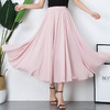 雪纺中长款半身裙子高腰显瘦纯色A字伞裙大摆裙MYX1818 商品缩略图3