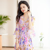 新款韩版，紫色气质小众设计感裙子印花连衣裙HR-QSLG2310-1 商品缩略图7