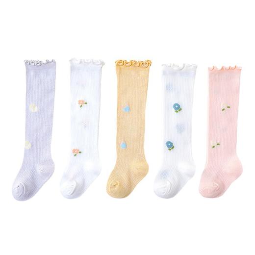 【3双装】宝宝防蚊袜超薄网眼不勒大腿公主长绒过膝袜 商品图4