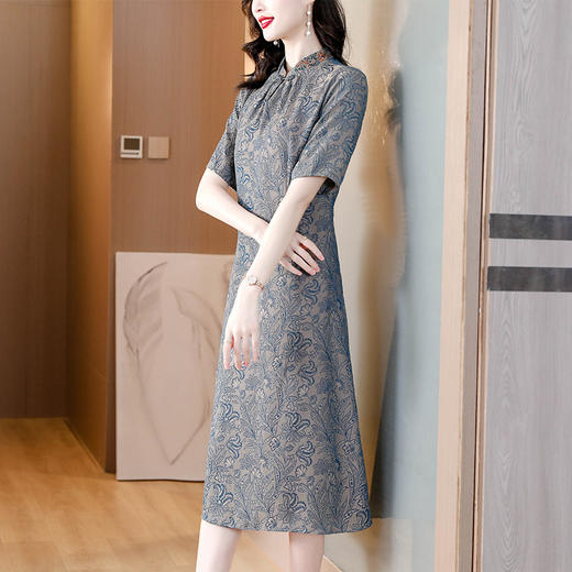 DD-洋气立领拼接民族风显瘦改良旗袍连衣裙 商品图2