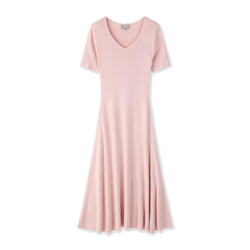 东黎 • 丝绒款女士针织A字扩摆纯色时尚连衣裙 3133