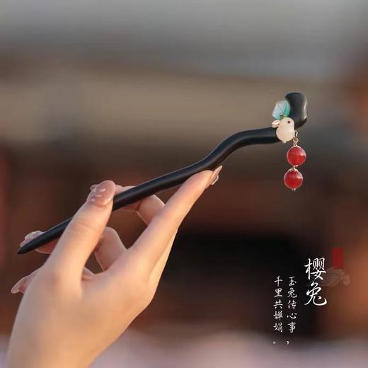 发簪古风木质2022新款中式高级感钗子檀木盘发簪子女简约现代木簪 商品图9