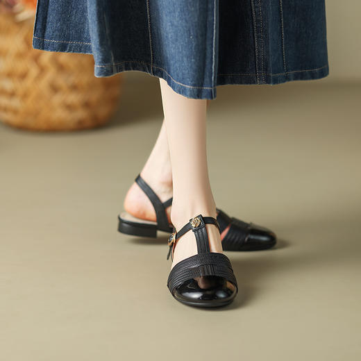 舒适甜美风，圆头撞色拼接玛丽珍凉鞋DMJ-81253F 商品图10