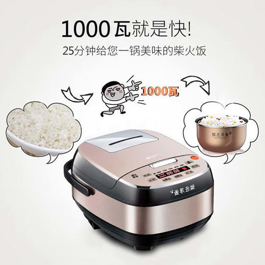 【6L升大容量】Joyoung/九阳F-60FZ1智能电饭煲铜匠厚釜1000W大火力电饭锅 商品图4