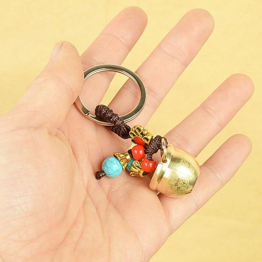 黄铜米缸聚财聚宝盆百福铜缸随身汽车创意钥匙扣迷你饰品挂件 商品图5