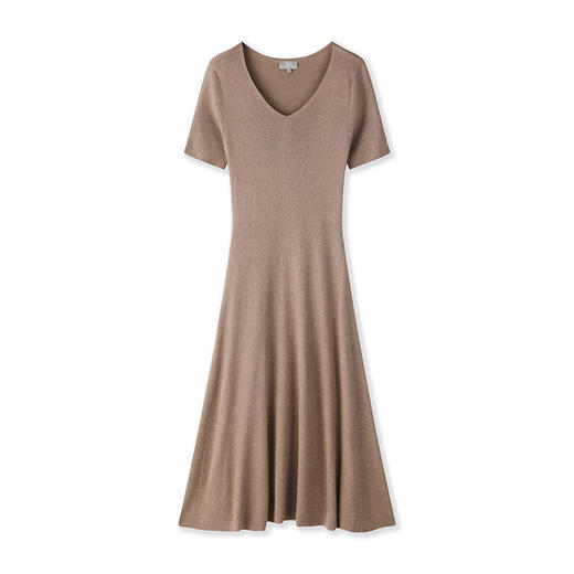 东黎 • 丝绒款女士针织A字扩摆纯色时尚连衣裙 3133 商品图2