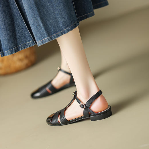 舒适甜美风，圆头撞色拼接玛丽珍凉鞋DMJ-81253F 商品图9