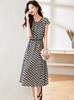 圆领格子腰带时尚，气质减龄中长款连衣裙HR-LXI2186 商品缩略图4