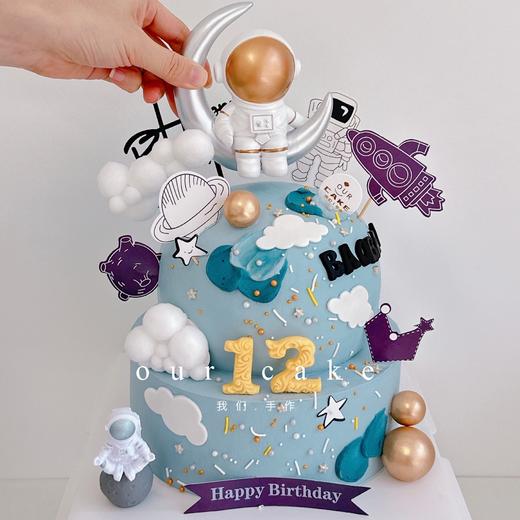双层航天宇航员蛋糕-低糖处理无添加 商品图0
