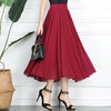 雪纺中长款半身裙子高腰显瘦纯色A字伞裙大摆裙MYX1818 商品缩略图7