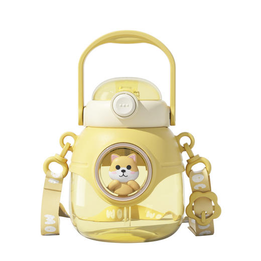 【太空舱儿童水杯】高颜值户外便携儿童成人斜挎水杯 外背带水壶大容量大肚塑料杯 商品图4