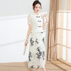 夏季新款，短袖复古印花上衣高腰开衩半身裙组合套装两件套连衣裙QYM-YX-MN6816-Y 商品缩略图5