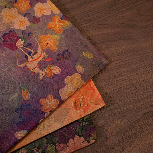 真丝香云纱/紫色重磅小鹿 55*33 单面设计 干泡茶垫家用轻奢桌旗茶道配件 商品图3