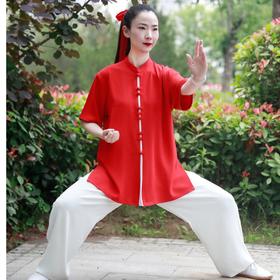 2023新款玻尿酸山茶花面料太极服 男女款 垂坠挺括护肤避蚊