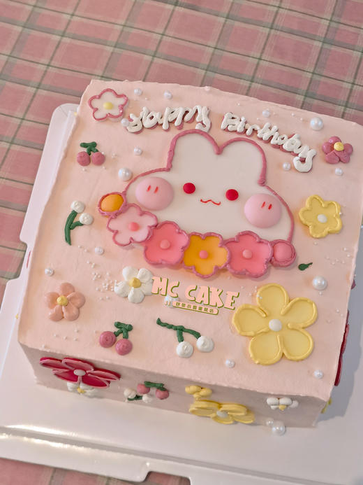 小兔子花花蛋糕（方形） 商品图0