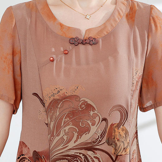 夏季新款，宽松休闲裙中长款大码A字裙妈妈装复古印花连衣裙QYM-YX-RD23061-Y 商品图3