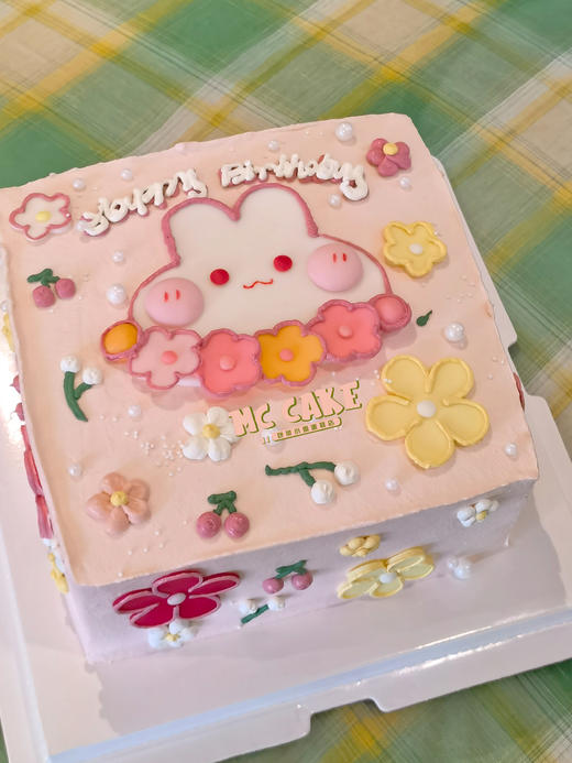 小兔子花花蛋糕（方形） 商品图1
