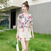 时尚休闲，新款复古印花慵懒风短裤两件套HR-WY89719 商品缩略图1