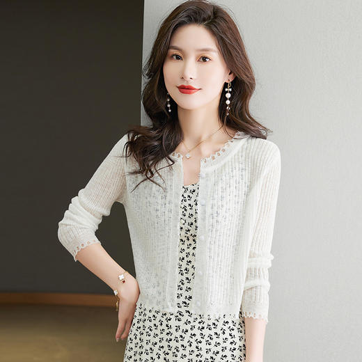 冰丝开衫女，夏宽松外搭薄款针织空调衫短款上衣外套CC-JY-979 商品图3