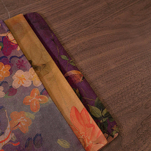 真丝香云纱/紫色重磅小鹿 55*33 单面设计 干泡茶垫家用轻奢桌旗茶道配件 商品图1