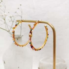 订购8周｜Elise Tsikis-Kimina-中号 彩色串珠 耳环［美国设计师］