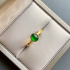 高冰种阳绿翡翠蛋面戒指18k黄金镶嵌 商品缩略图1