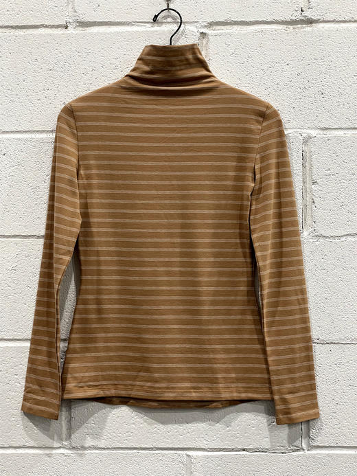 Theory/希尔瑞  女士匹马棉混纺微弹休闲条纹高领长袖针织 商品图1