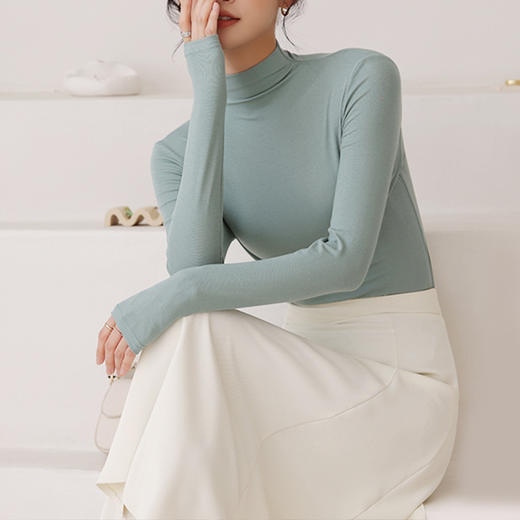 裁缝学苑AQ03半高领莫代尔女装新款2022打底衫服装纸样打版裁剪图 商品图1