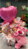草莓熊心形气球粉玫瑰零食抱抱桶 商品缩略图1