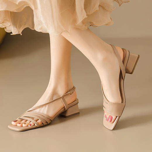 法式复古，一字带仙女风露趾镂空编织凉鞋MLD-AD758 商品图10