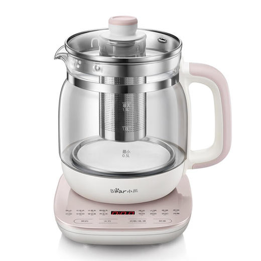 小熊（Bear）养生壶 煮茶器 煮茶壶电水壶烧水壶1.5L触屏玻璃花茶壶 商品图0
