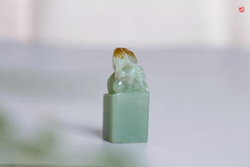 【飞龙在天】和田翠青俏色巧雕玉龙印章