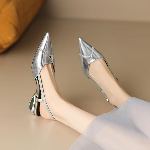 优雅简约，尖头里外全真皮包头凉鞋DB-M5623 商品图4