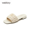 westory2023年夏季新款羊皮平底休闲百搭一脚蹬舒适外穿凉拖61751 商品缩略图3