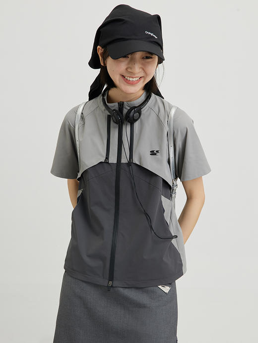 CryingCenter利落分割结构短款轻机能拼接外套上衣短袖哭喊中心 商品图3