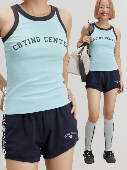 CryingCenter 藏青天蓝复古美式校园热裤运动裤瑜伽短裤 哭喊中心 商品图2