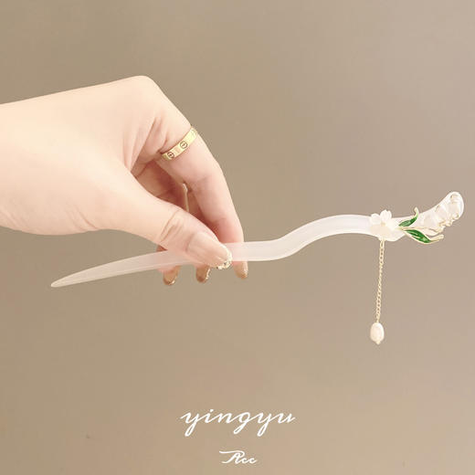 风铃古风步摇天青冻发簪国风清冷发钗旗袍丸子头盘发簪子 商品图3