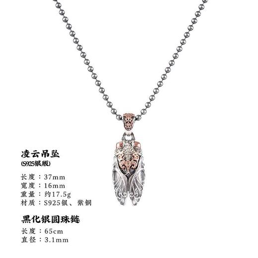 凌云吊坠丨一鸣惊人项链挂饰男银饰品女配件金蝉挂坠 商品图9