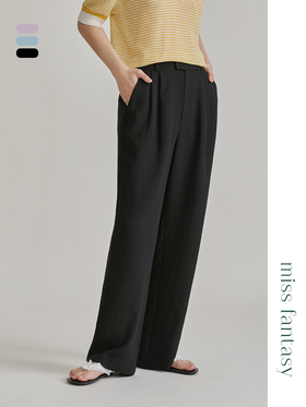 大长腿裤5.0 褶裥直筒阔腿裤（三色）FB4377236