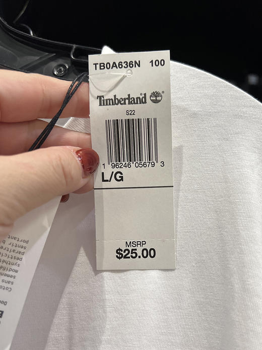 Timberland/添柏岚 男士圆领套头胸前兜休闲百搭长袖T恤 商品图1