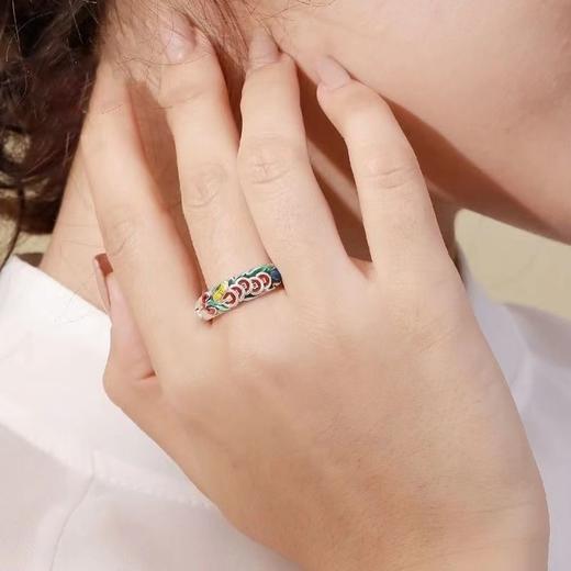 五帝钱珐琅彩戒指男女ins潮复古民族风轻奢可调节指环 商品图8