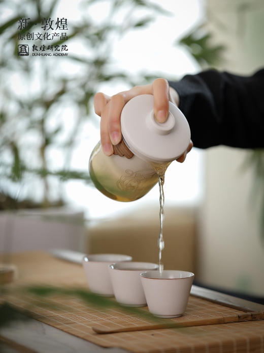 敦煌研究院【飞天轻舞旅行茶具】陶瓷便携简约户外旅游泡茶快客杯 商品图3