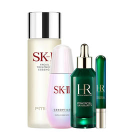 TY （分多个包裹）赫莲娜绿宝瓶亮彩眼部精华乳15ML+赫莲娜绿宝瓶强韧精华露50ML+SK2神仙水230ML+SK2光蕴焕彩钻白精华露（小灯泡）50ML【鲜知50.0】