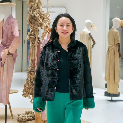 【M1】两面穿 臣禾【92%蚕丝 8%氨纶 水貂毛皮】新中式国风提花皮毛一体9233250682 商品图3