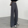 【高腰休闲裤！双褶冰丝西裤】灰色垂感西装阔腿裤女，升级6.0版，遮肉显瘦，百搭休闲，遮肉不挑人，春秋小个子，高腰宽松拖地，直筒休闲裤女装 商品缩略图1
