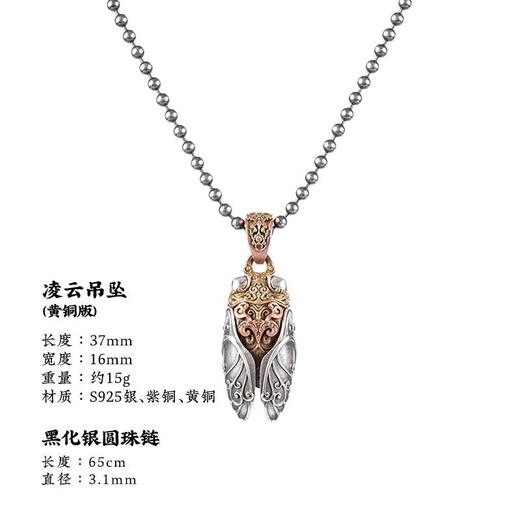 凌云吊坠丨一鸣惊人项链挂饰男银饰品女配件金蝉挂坠 商品图8